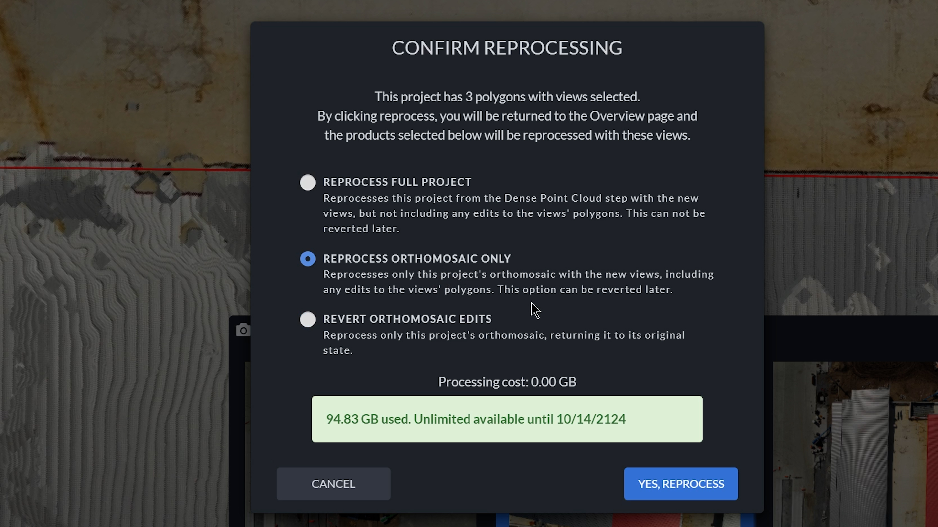 {Confirm Reprocessing Type}
