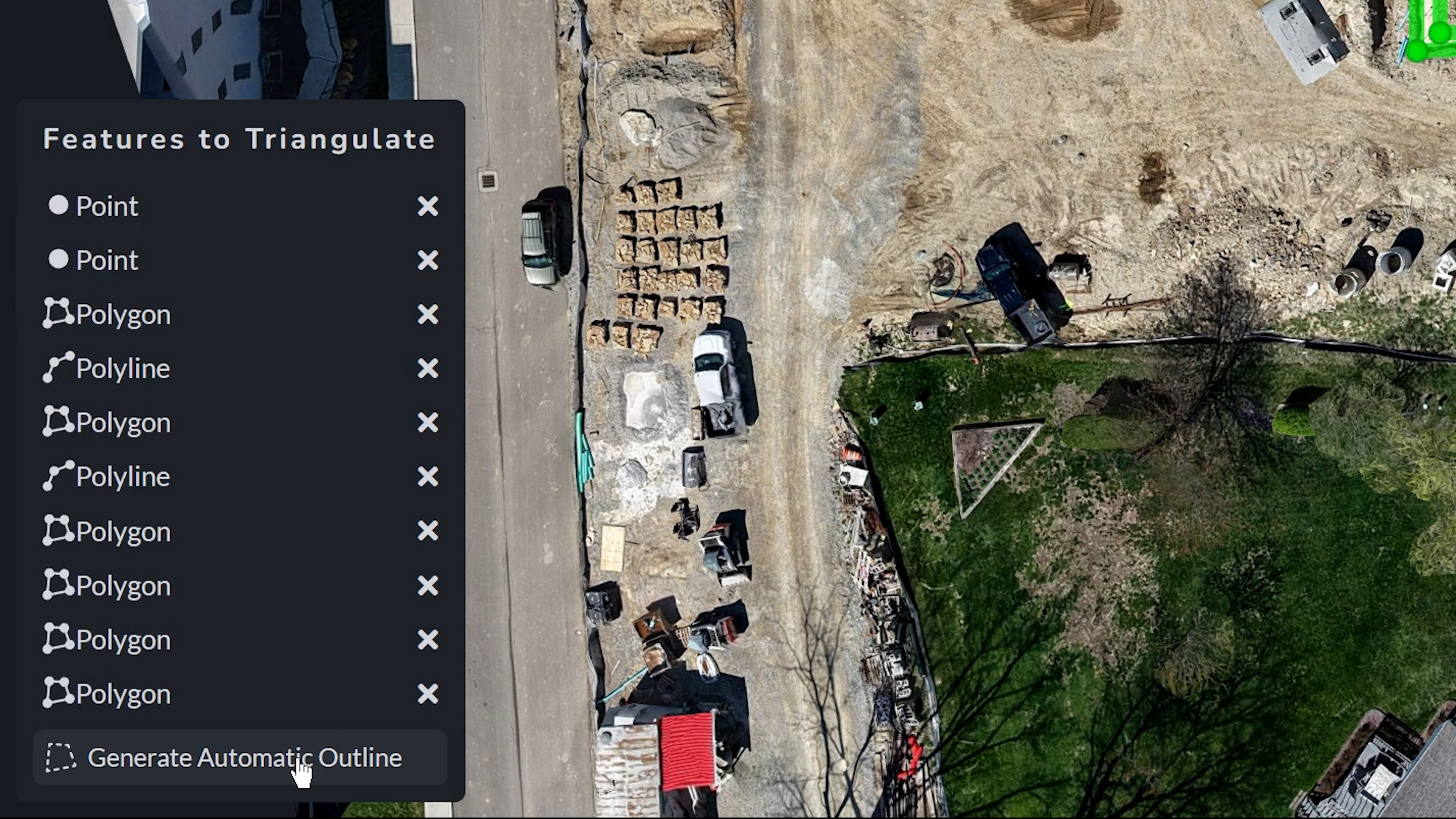 Generate Automatic Outline Features Menu